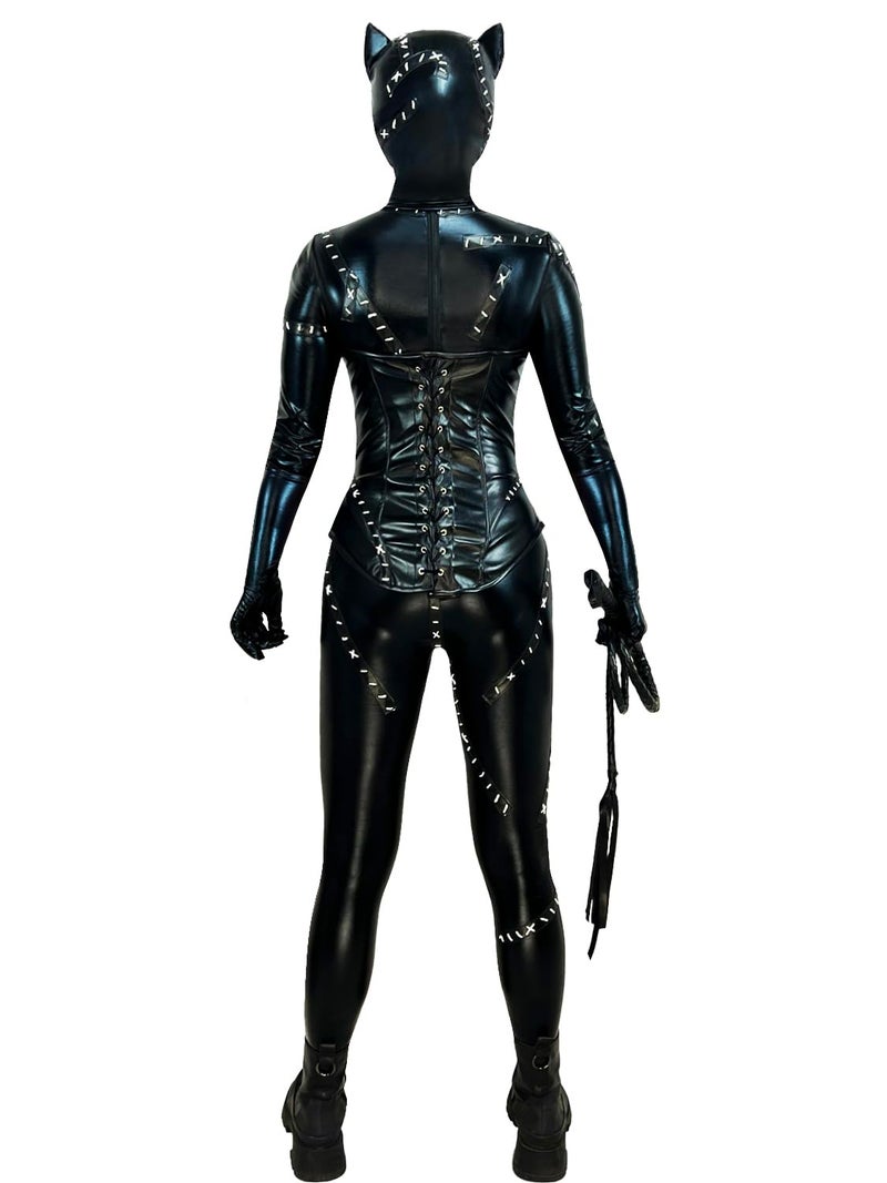 Nodkim Black Catsuit Fullbody Costume For Women Spandex Halloween Cosplay-X-Small - Image 4