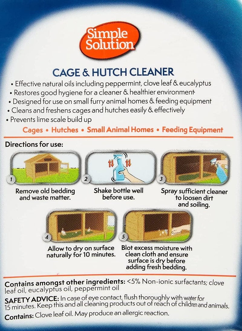 Simple Solution Natural Anti Bacterial Cage And Hutch Cleaner 500ml - Image 2