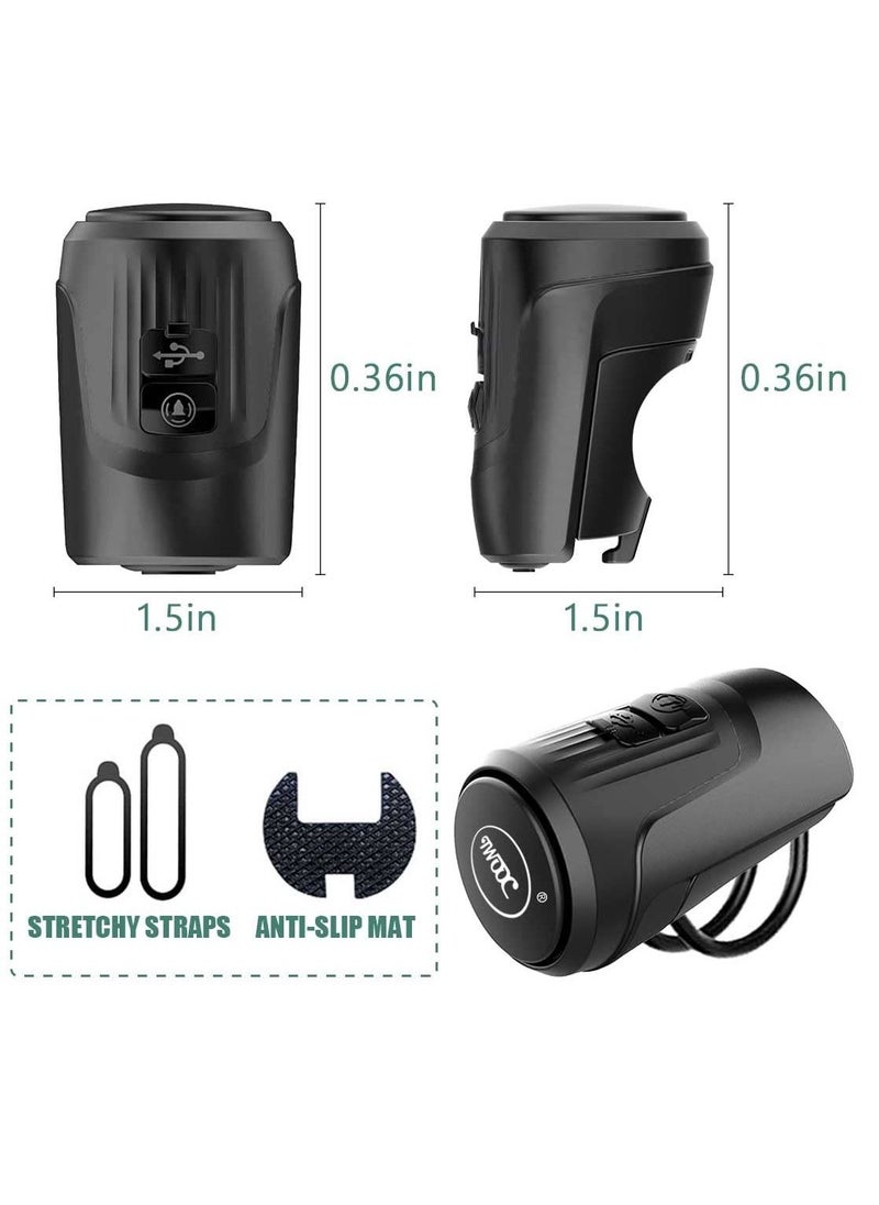 KASTWAVE Electric Loud Bike Bell with Anti Theft Alarm, Bike Horn Electric Loud 125dB with 4 Sound Modes for Adults, Rechargeable Bicycle Bell Waterproof Bicycle Horn for Bike Cycling  Black  - Image 5