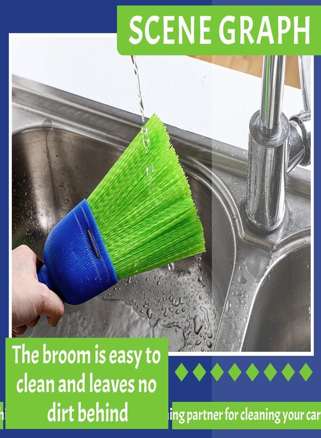 Domensi 4 Pcs Whisk Broom Poly Fiber Handheld Brush Hand Brush Outdoor Car Broom with Hang Hole for Cleaning Inddoor Porches Floors Decks Driveways Dirt Dust - Image 5