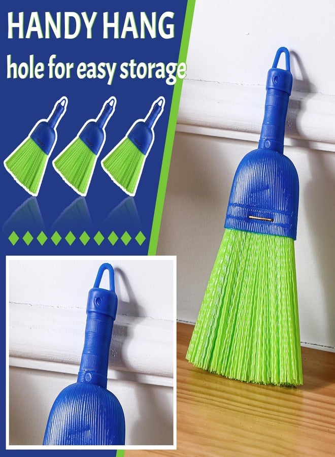 Domensi 4 Pcs Whisk Broom Poly Fiber Handheld Brush Hand Brush Outdoor Car Broom with Hang Hole for Cleaning Inddoor Porches Floors Decks Driveways Dirt Dust - Image 3