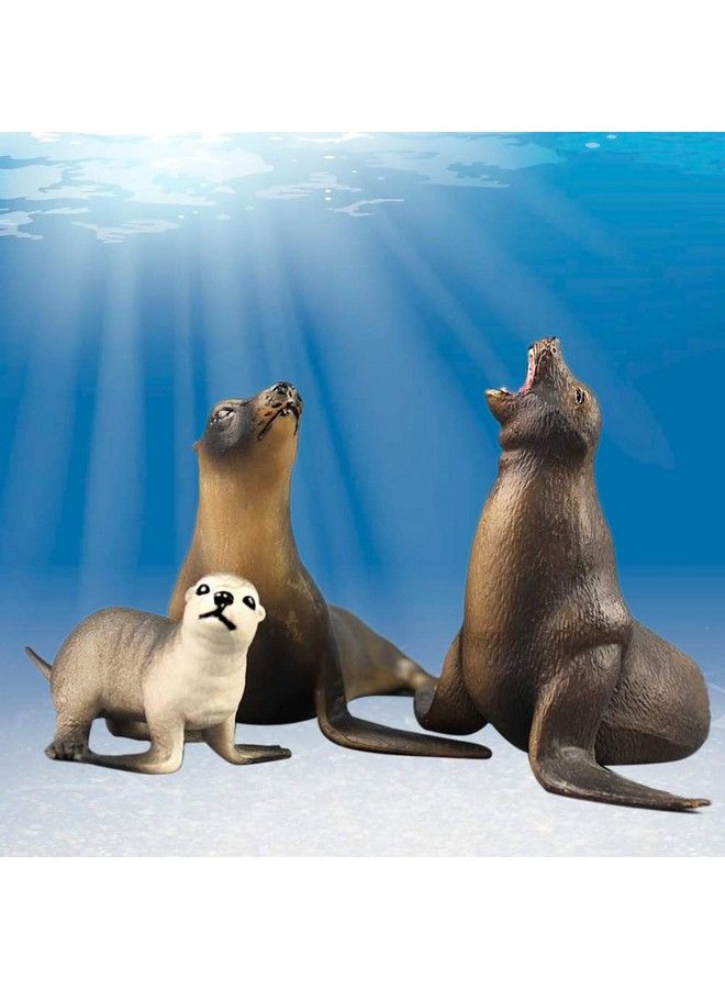 Toyvian 3Pcs Sea Lion Model Plastic Sea Lion Model Marine Organism Decorations - Image 4
