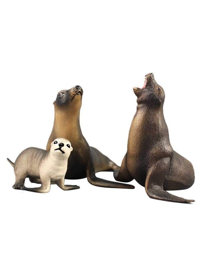 Toyvian 3Pcs Sea Lion Model Plastic Sea Lion Model Marine Organism Decorations - Image 1