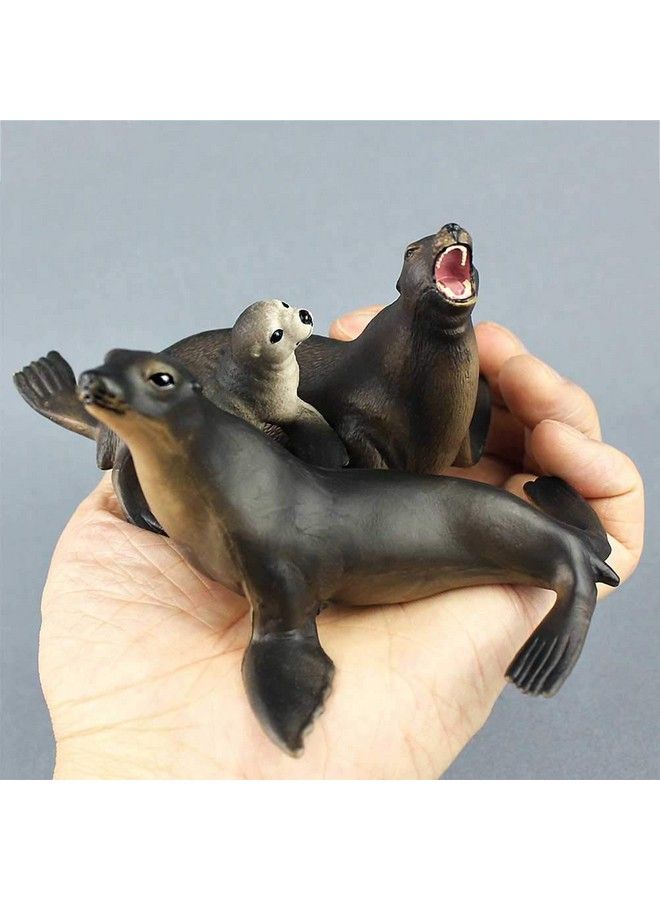 Toyvian 3Pcs Sea Lion Model Plastic Sea Lion Model Marine Organism Decorations - Image 5