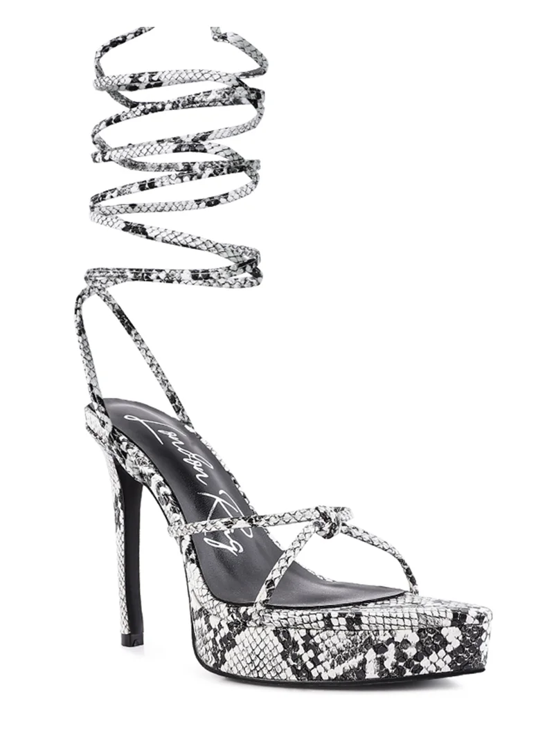 London Rag High Heeled Lace Up Sandals