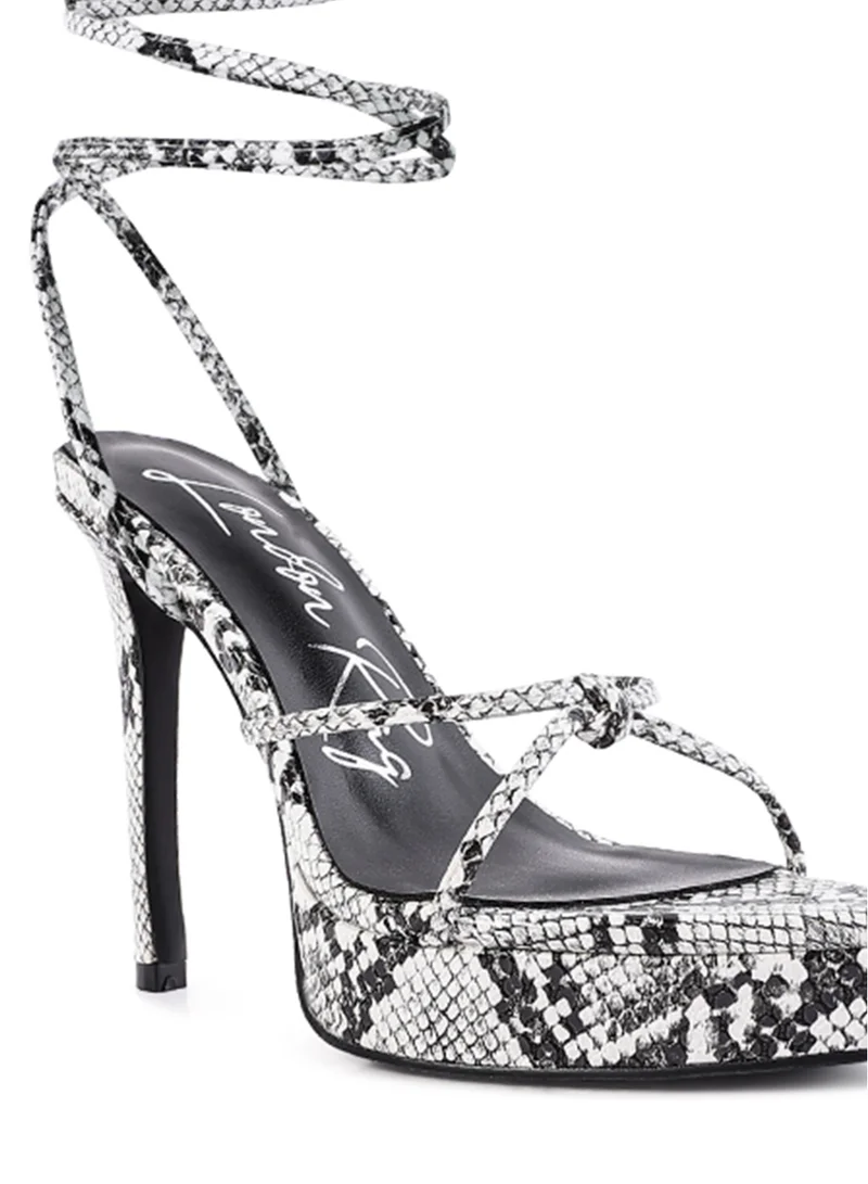 London Rag High Heeled Lace Up Sandals