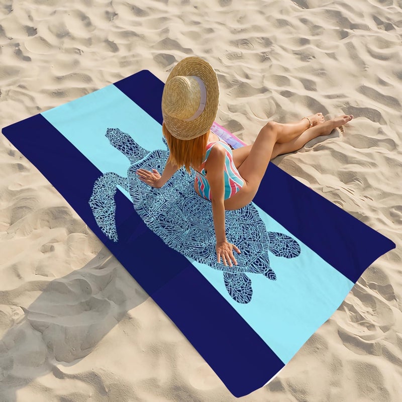 Tropical Turtle Beach Towel - 150x75cm Microfiber Quick Dry Towel - Image 4