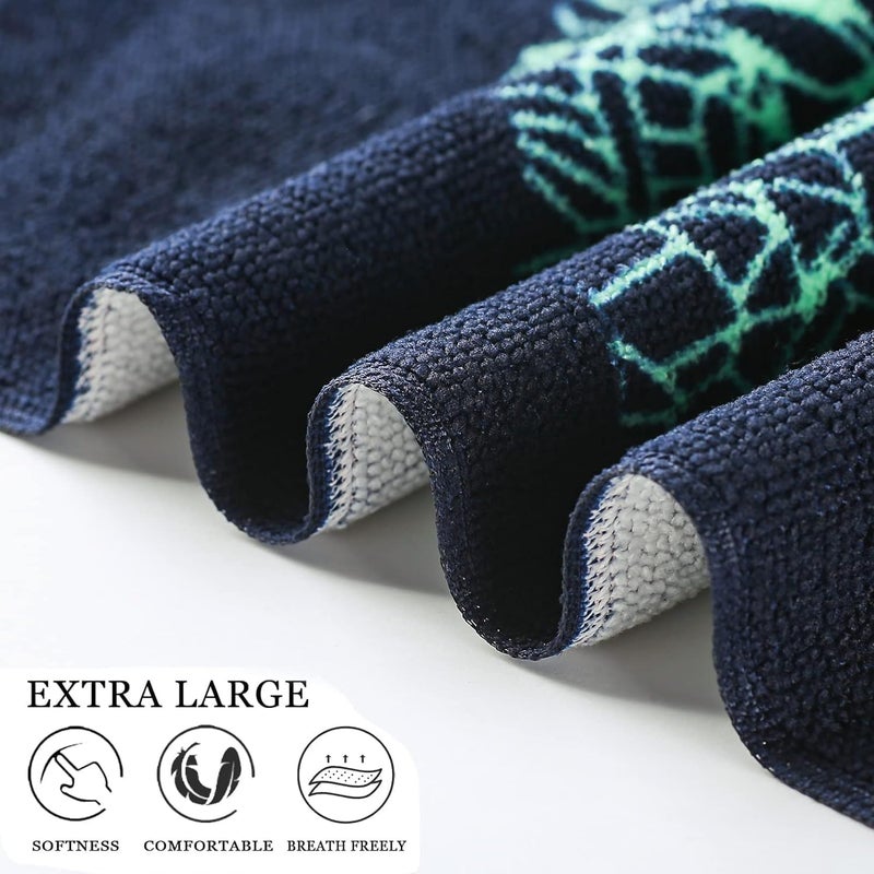 Tropical Turtle Beach Towel - 150x75cm Microfiber Quick Dry Towel - Image 3