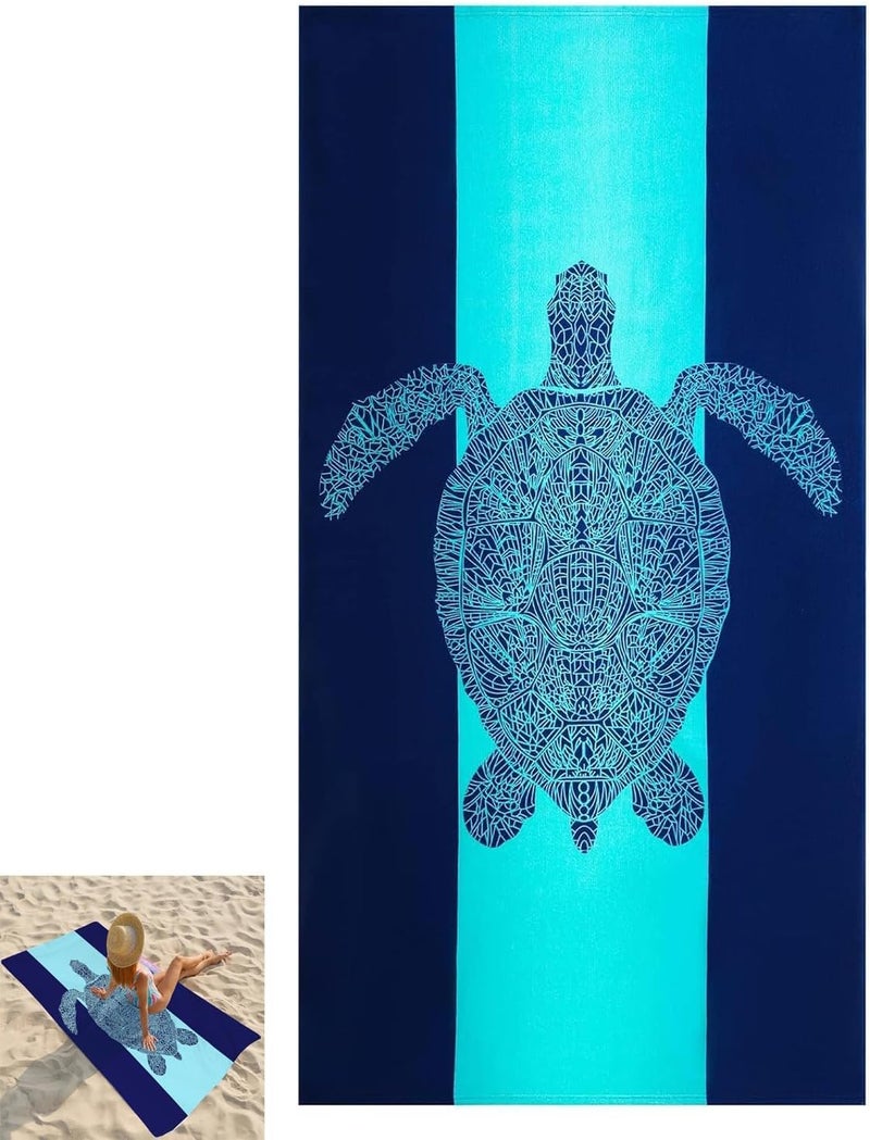Tropical Turtle Beach Towel - 150x75cm Microfiber Quick Dry Towel - Image 1