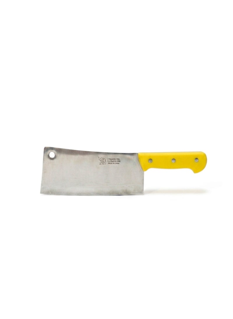 Yellow Stainless Steel Cleaver – 35 cm – Made in China – Heavy-Duty Butcher Knife - Image 1