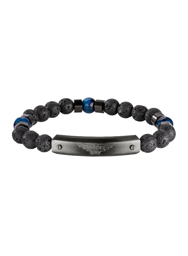 POLICE Stave Grey Bracelet with Lava Beads