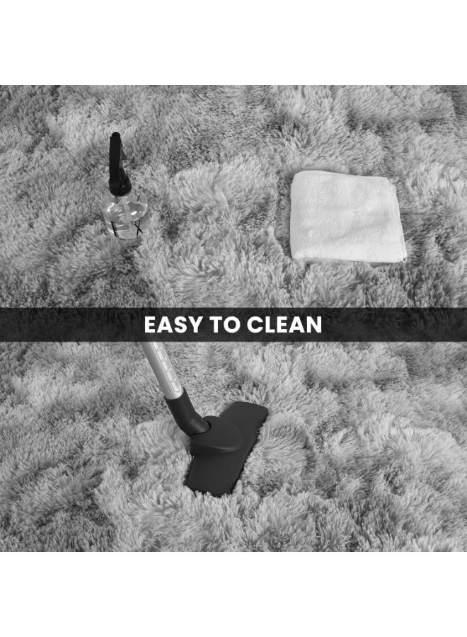 LIODUX Ultra Soft Modern Area Rugs, Indoor Fluffy Living Room Carpets, Non-Slip Bedroom Home Decor Rug, Washable Furry Throw Rugs for Kids Room Decoration (Light Gray, 200x300CM) - Image 5