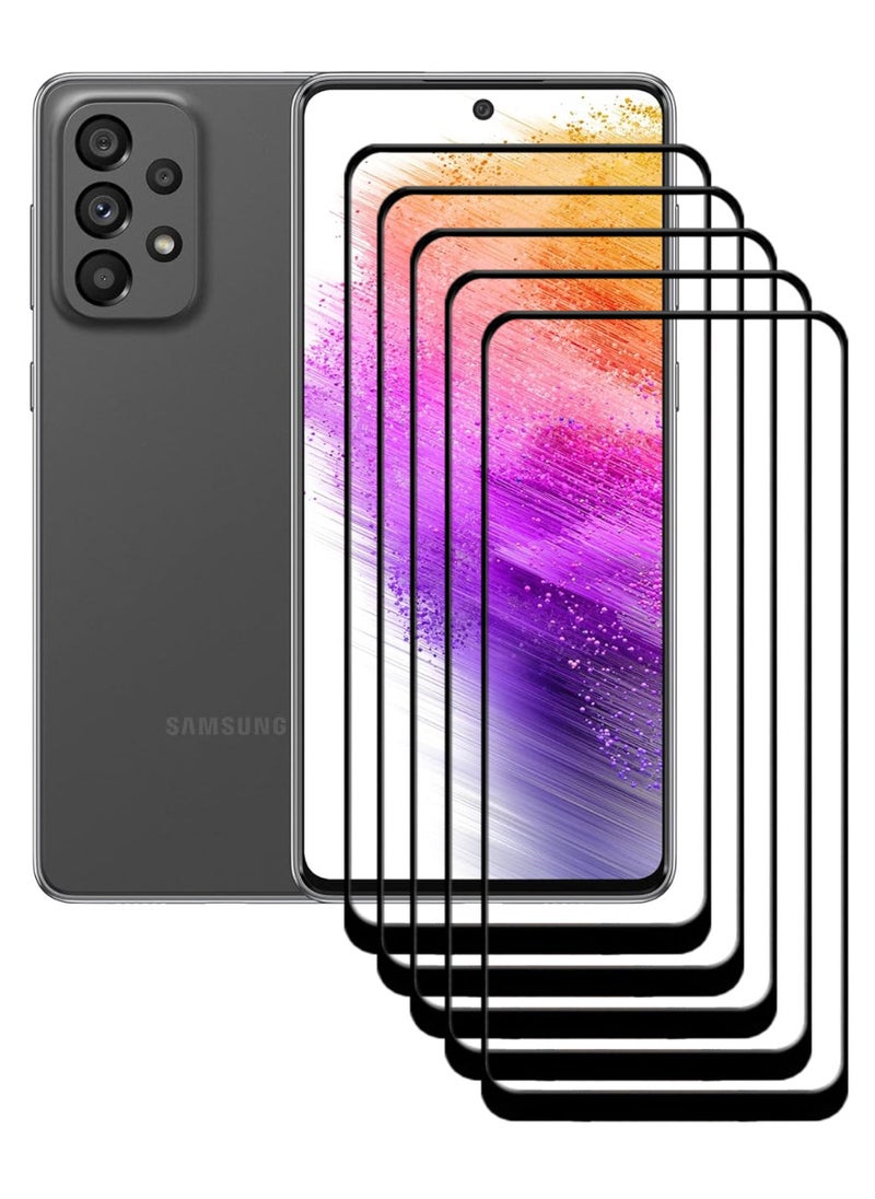 ACLIX 5 Pieces Antistatic ESD Dustproof Premium Quality High Definition Tempered Glass Screen Protector Designed For Samsung Galaxy A73 5G - Image 1