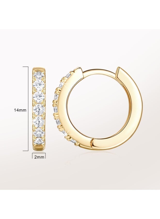 18K Gold Earrings for Women Small 18k Gold Hoop Earrings for Women CZ Huggie Hoop Earrings Hypoallergenic Women's Earrings Trendy Gifts for Women - Image 3
