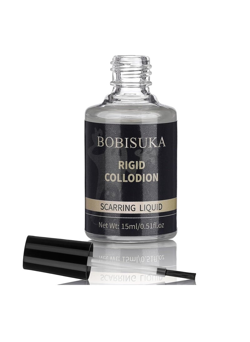 BOBISUKA BOBISUKA Rigid Collodion with Brush 15ml for Scar Makeup, Scarring Liquid for Special Effects, Professional Realistic SFX Kit for Halloween Makeup, Cosplay, Costume, Theater, Film & Stage - Image 1
