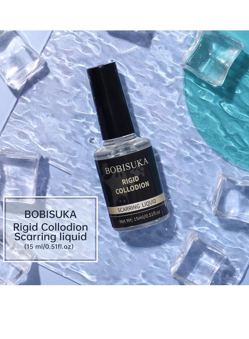 BOBISUKA BOBISUKA Rigid Collodion with Brush 15ml for Scar Makeup, Scarring Liquid for Special Effects, Professional Realistic SFX Kit for Halloween Makeup, Cosplay, Costume, Theater, Film & Stage - Image 3