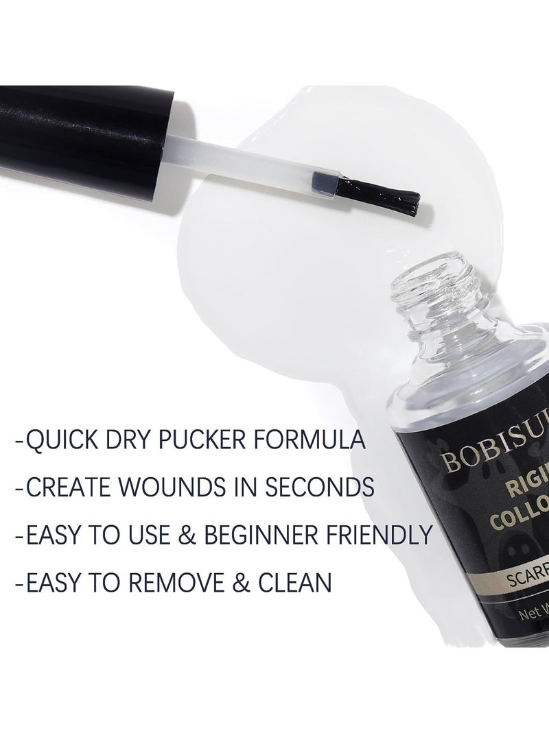 BOBISUKA BOBISUKA Rigid Collodion with Brush 15ml for Scar Makeup, Scarring Liquid for Special Effects, Professional Realistic SFX Kit for Halloween Makeup, Cosplay, Costume, Theater, Film & Stage - Image 4