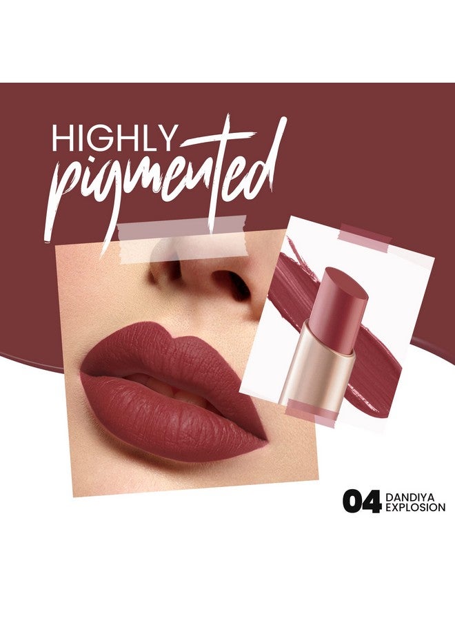 Mars MARS Creamy Matte Long Lasting Lipstick for Women | Creamy Lipstick | Single Swipe Application | Smooth & Light Weight (3.2 gm) (04-Dandiya Explosion) - Image 2