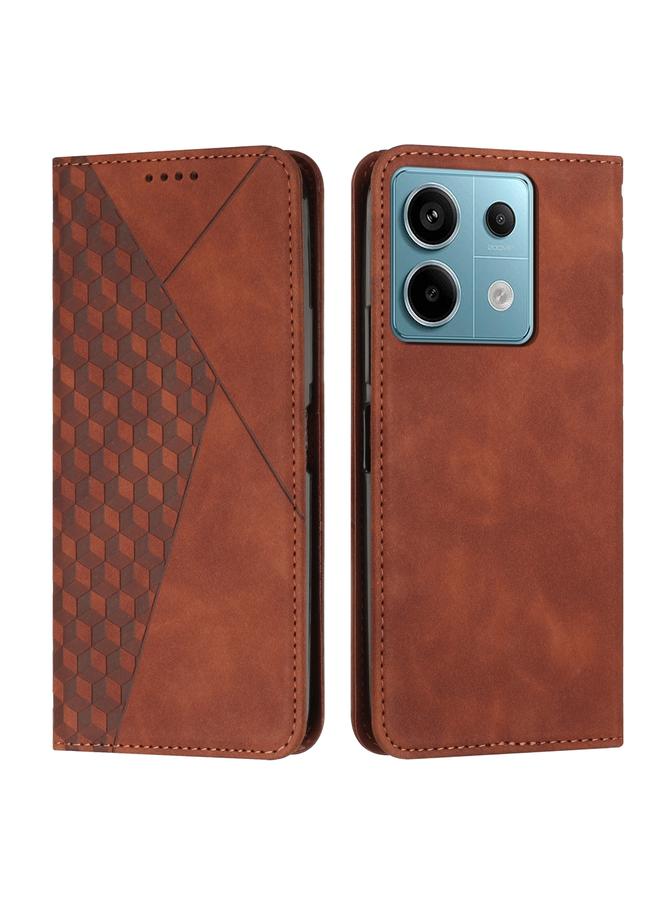 The Bros Case For Xiaomi Redmi Note 13 Pro 4G Global Diamond Splicing Skin Feel Magnetic Leather Phone Case