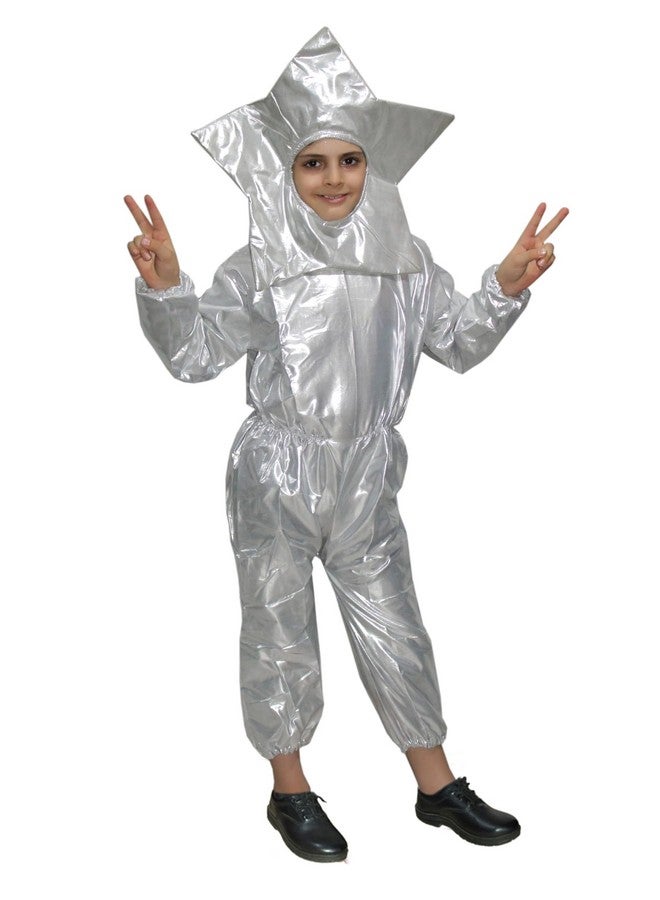 Kaku Fancy Dresses Polyester Nature Theme Star Costume -Silver, 5-6 Years, For Boys & Girls - Image 1
