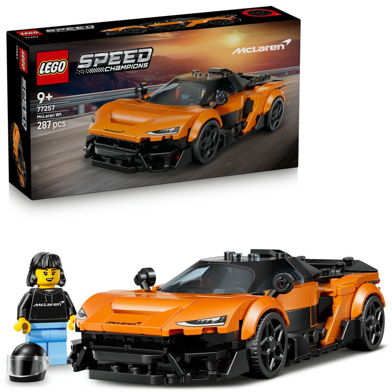 LEGO Speed Champions McLaren W1 Toy Car Model Kit 77257 (Age 9+, 287 Pieces) - Image 1