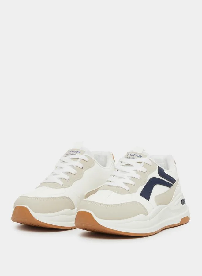 ستايلي Styli Color Block Lace Up Sneakers