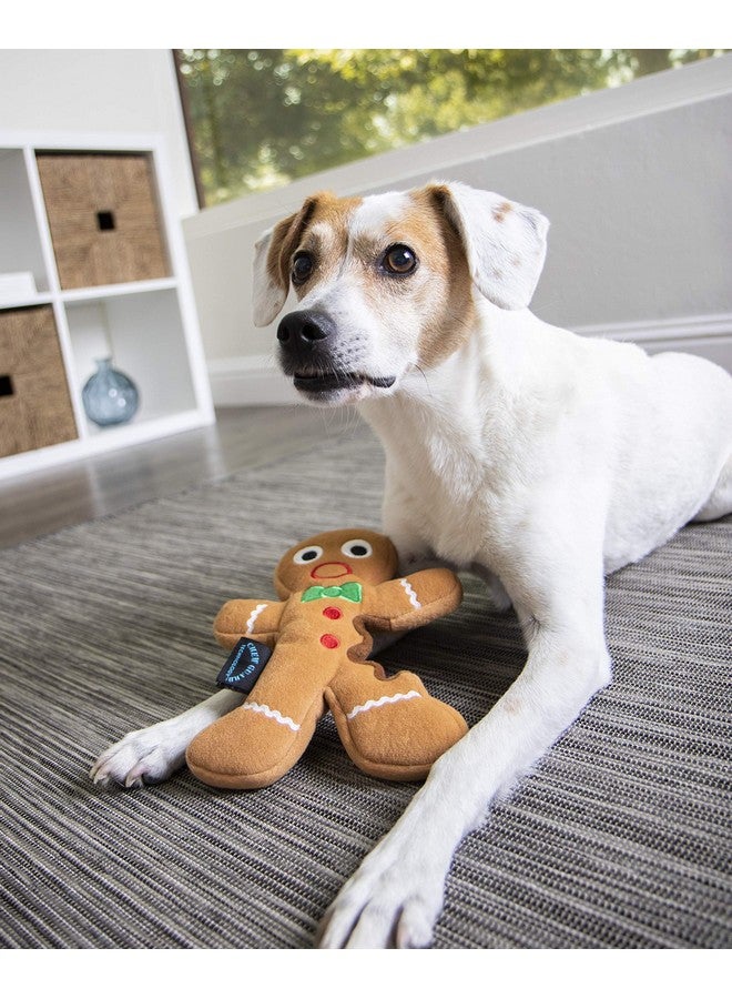 goDog goDog Christmas Gingerbread Man Squeaky Plush Dog Toy, Chew Guard Technology - Brown, Large  - Image 4