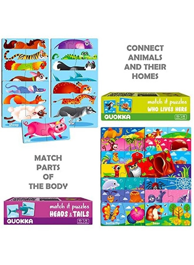 quokka QUOKKA 5X MEGASET Puzzles for Toddlers 3-5 - Matching Games for Kids Ages 2-4 - Numbers Animals Opposites ABC Learning for Toddlers 1-3 Year Old - Educational Toy Activities for Boy and Girl  - Image 4