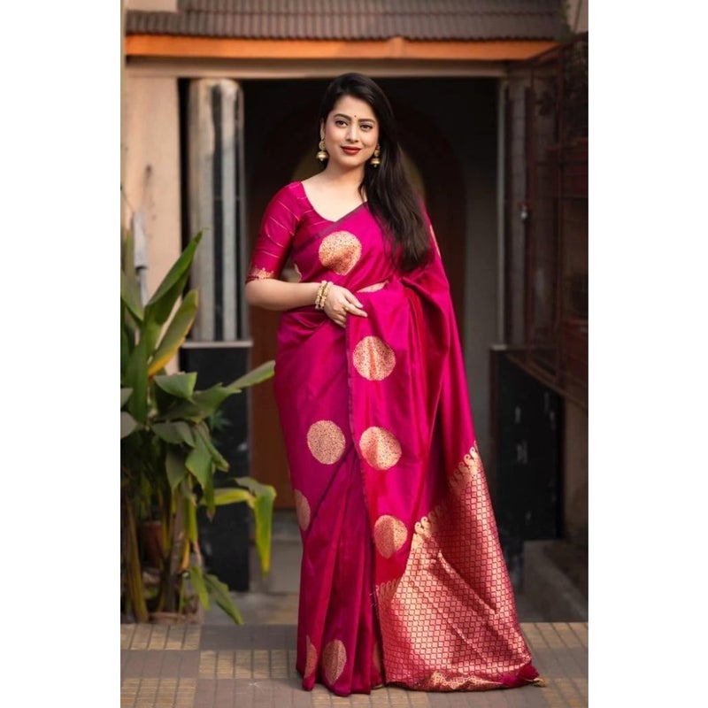 Avantika - Fashion Kanjivaram Women's Banarasi Sari with Blouse In Pure Soft Silk - Image 3