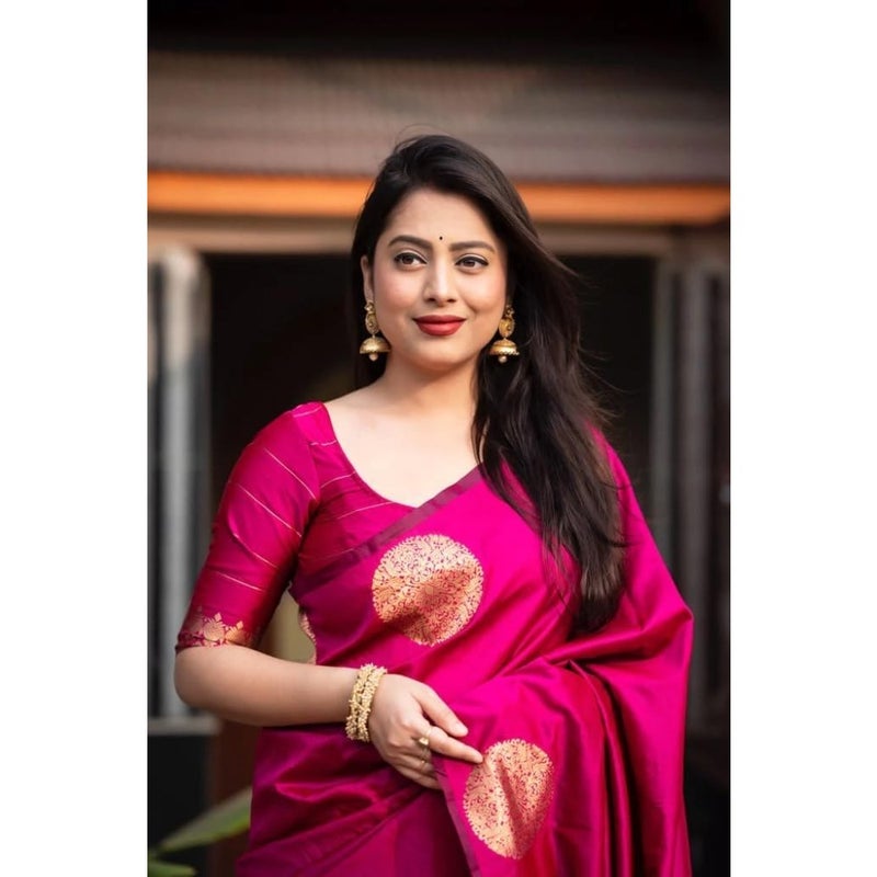 Avantika - Fashion Kanjivaram Women's Banarasi Sari with Blouse In Pure Soft Silk - Image 4