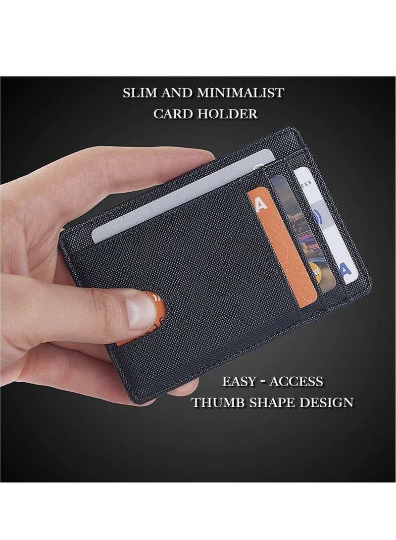 Credit Card Holder with Money Clip Blocking Wallet  Slim Travel Minimalist Mini Bifold for Men - Image 4