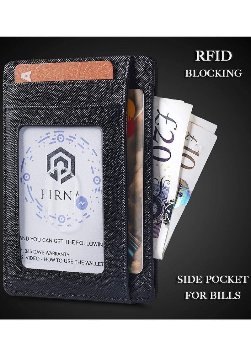 Credit Card Holder with Money Clip Blocking Wallet  Slim Travel Minimalist Mini Bifold for Men - Image 2