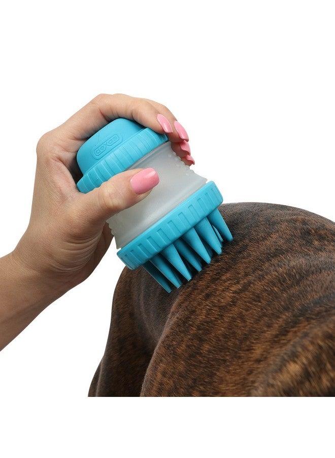Dexas ScrubBuster Silicone Dog Washing Brush with Built-in Shampoo Reservoir, Pink - Image 2
