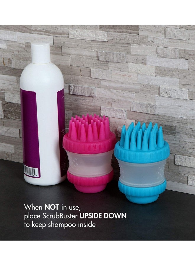 Dexas ScrubBuster Silicone Dog Washing Brush with Built-in Shampoo Reservoir, Pink - Image 4