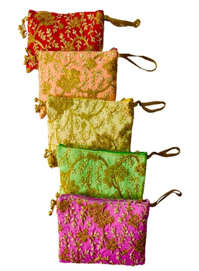 Avanti Creation Traditional Embroidered Purse for Women with Zipper, Return Gifts Purse Pack Of 7 - Image 3