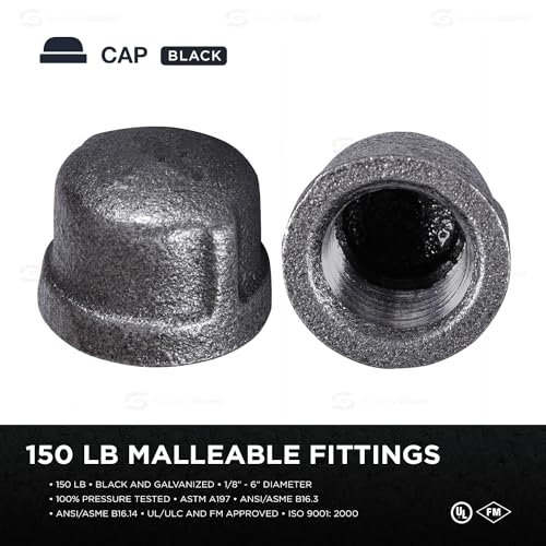 SUPPLYGIANT Supply Giant CNDQ0012-10 Pipe Cap, 1/2 in, Black - Image 3