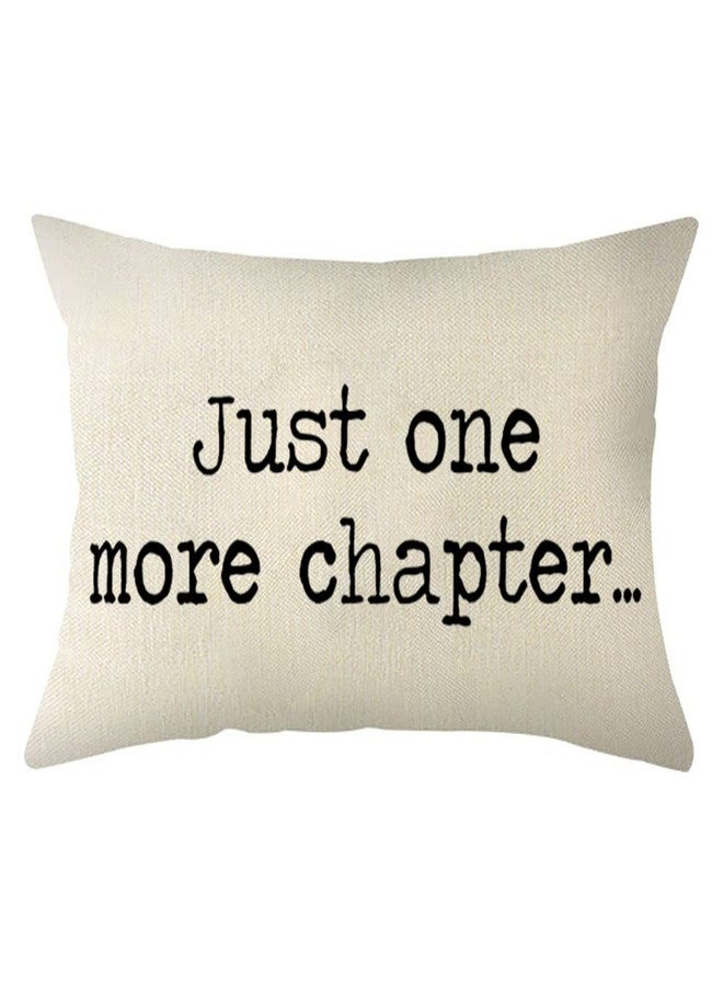 Ogiselestyle Just One More Chapter Lumbar Pillow Cover, 12 x 20 Inch Farmhouse Cushion Case Book Lover Decoration for Sofa Couch - Image 1