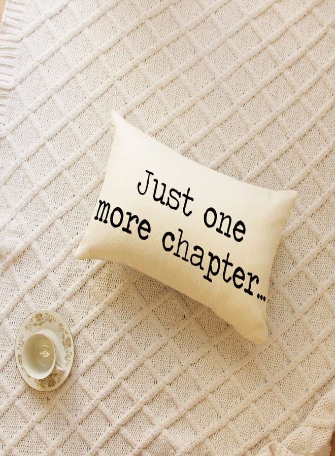 Ogiselestyle Just One More Chapter Lumbar Pillow Cover, 12 x 20 Inch Farmhouse Cushion Case Book Lover Decoration for Sofa Couch - Image 2