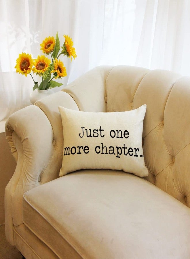 Ogiselestyle Just One More Chapter Lumbar Pillow Cover, 12 x 20 Inch Farmhouse Cushion Case Book Lover Decoration for Sofa Couch - Image 3