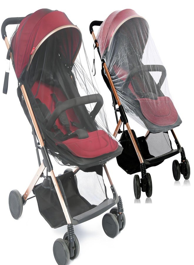 AMORBASE 2-Pack Stroller Mosquito Net, Universal Bug Net Cover for Stroller, Bassinets, Cradles, Playards, Pack N Plays and Portable Mini Crib, Durable Baby Insect Netting Infant Essential (Black+White) - Image 1