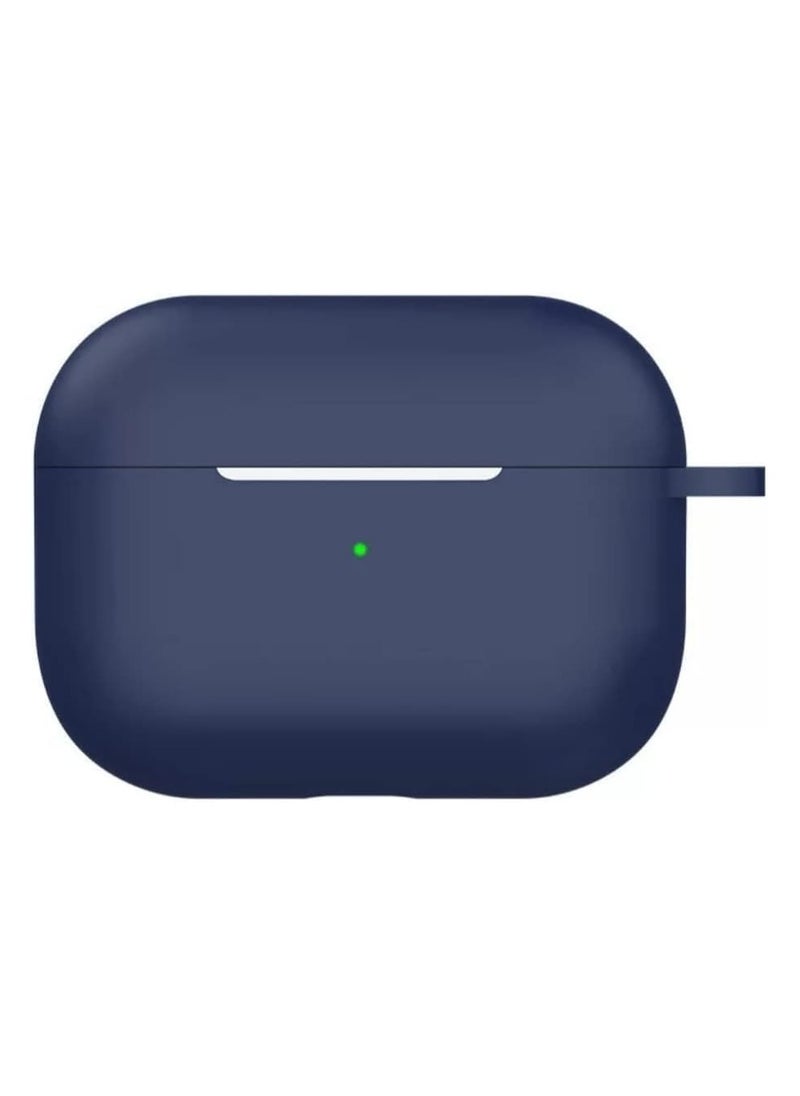 Generic - Compatible with AirPods Pro 2 2022 Case, Soft Silicone Full Body Protective Cover with Keychain Front LED Visible (Navy Blue) - Image 1
