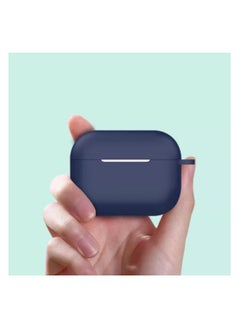 Generic Compatible with AirPods Pro 2 2022 Case, Soft Silicone Full Body Protective Cover with Keychain Front LED Visible (Navy Blue)  - Image 4