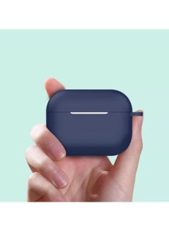 Generic Compatible with AirPods Pro 2 2022 Case, Soft Silicone Full Body Protective Cover with Keychain Front LED Visible (Navy Blue)  - Image 5