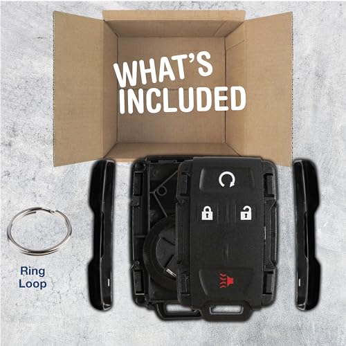 KeylessOption غطاء مفتاح KeylessOption بديل لسيارات شيفروليه سيلفرادو 2014 2015 2016 2017 2018 2019 سوبربان تاهو GMC سييرا يوكون، غلاف عن بُعد، 4 أزرار M3N-32337100، لا يتطلب برمجة - Image 2