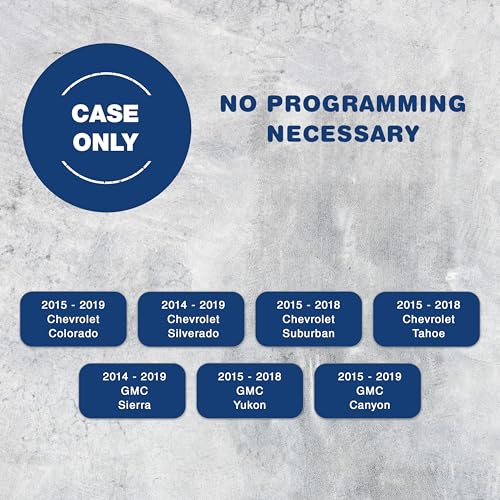 KeylessOption غطاء مفتاح KeylessOption بديل لسيارات شيفروليه سيلفرادو 2014 2015 2016 2017 2018 2019 سوبربان تاهو GMC سييرا يوكون، غلاف عن بُعد، 4 أزرار M3N-32337100، لا يتطلب برمجة - Image 3