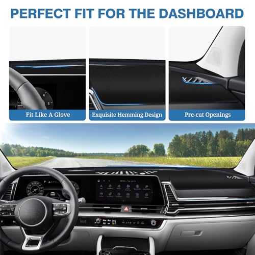 FIILINES Dash Cover for Kia Sportage 2023 2024 2025 (NQ5), Dashboard Cover Mat for Sportage Accessories Mesh Dash Mat Non-Slip No Glare Black - Image 4