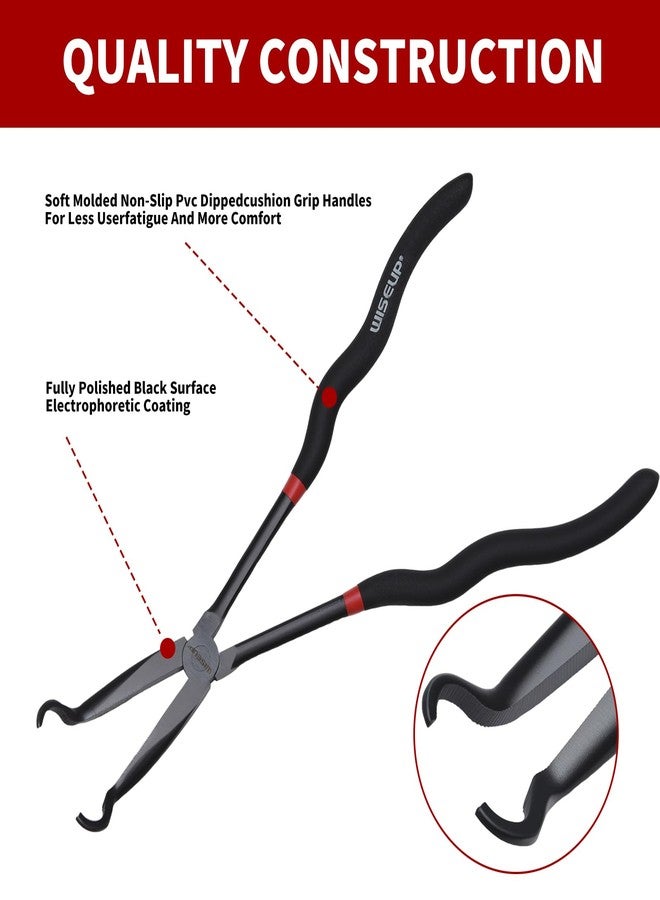 وايزأب مجموعة كماشة WISEUP ذات قبضة خرطوم طويلة بطول 11 بوصة، مكونة من 3 قطع، بقطر 5/16 بوصة، 1/2 بوصة، 3/4 بوصة، كماشة أنف على شكل حرف O لسهولة إزالة وتركيب خراطيم السيارات والتركيبات - Image 4