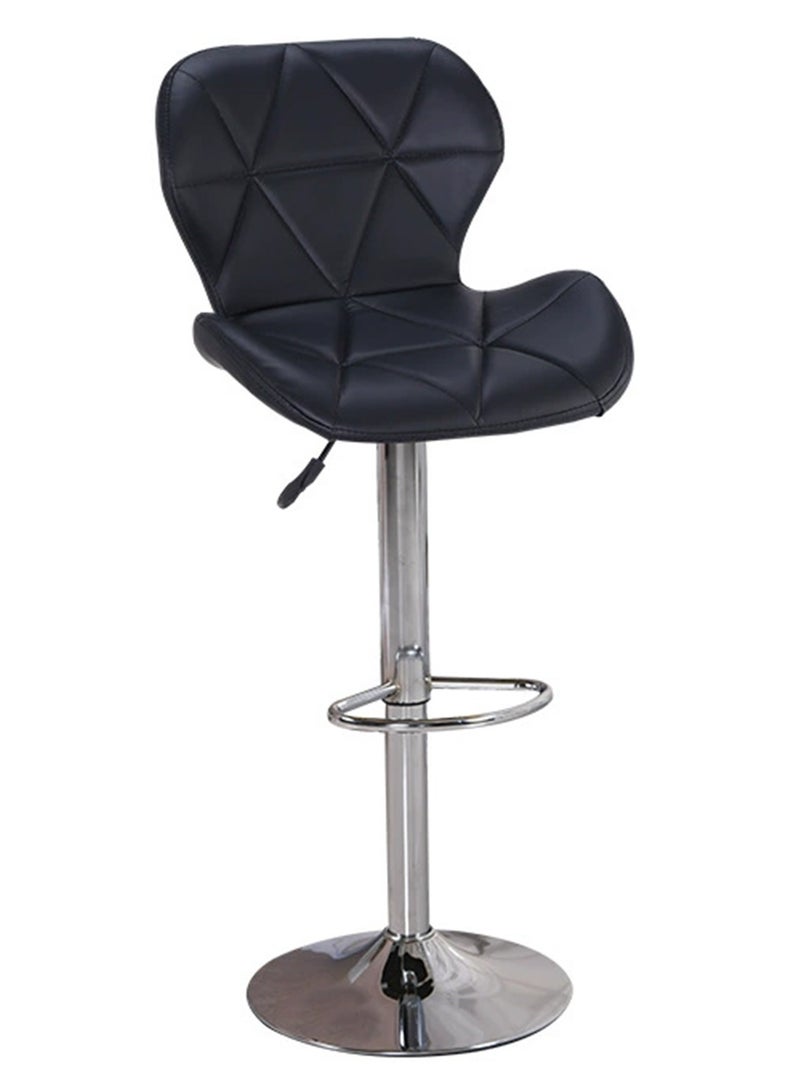 YY-Recheer Adjustable Swivel Bar Stool, Kitchen Swivel Chair with Footrest and Backrest, PU Leather Counter Stool for Dining Room, Bar - Image 1