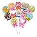 yueton 24PCS Candyland Cupcake Toppers Lifelike Lollipop Candy Ice Cream Cake Toppers Cute Sweet Cupcake Decorations for Candyland Theme Birthday Party Baby Shower Wedding Christmas - Image 3