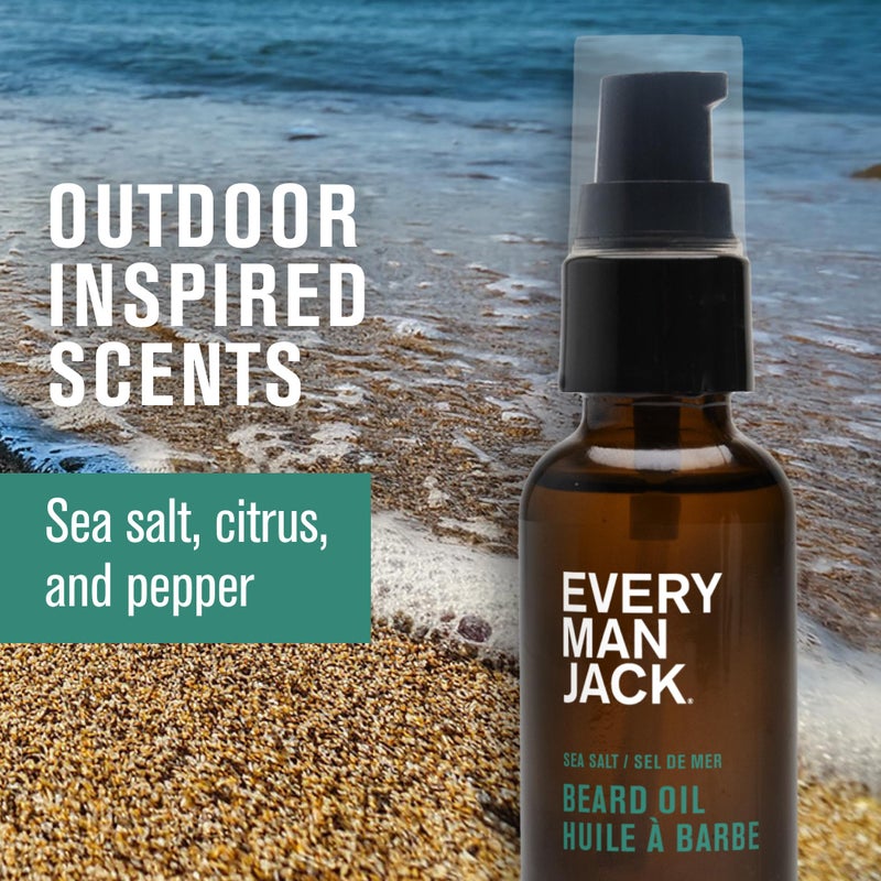 Every Man Jack Men's Beard Oil - Sea Salt Fragrance - Deeply Moisturizes and Softens Your Beard and Adds a Natural Shine - Naturally Derived with Shea Butter and Argan Oil - 1 fl oz - Image 3